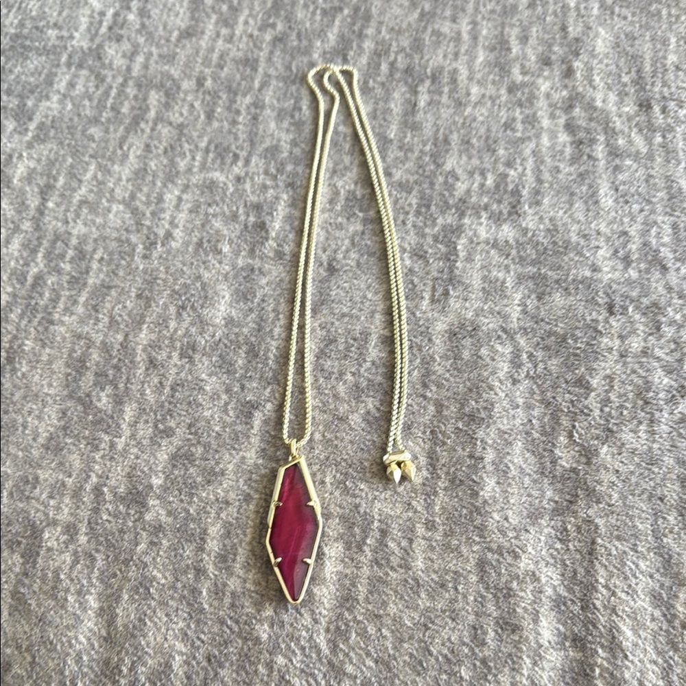 Kendra Scott Gold Necklace with Red Pendant